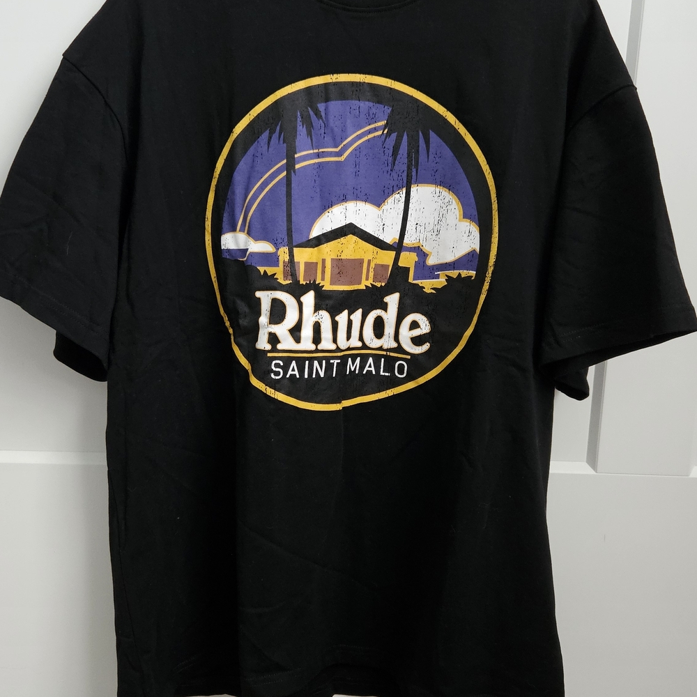 Rhude Black Graphic T-Shirt